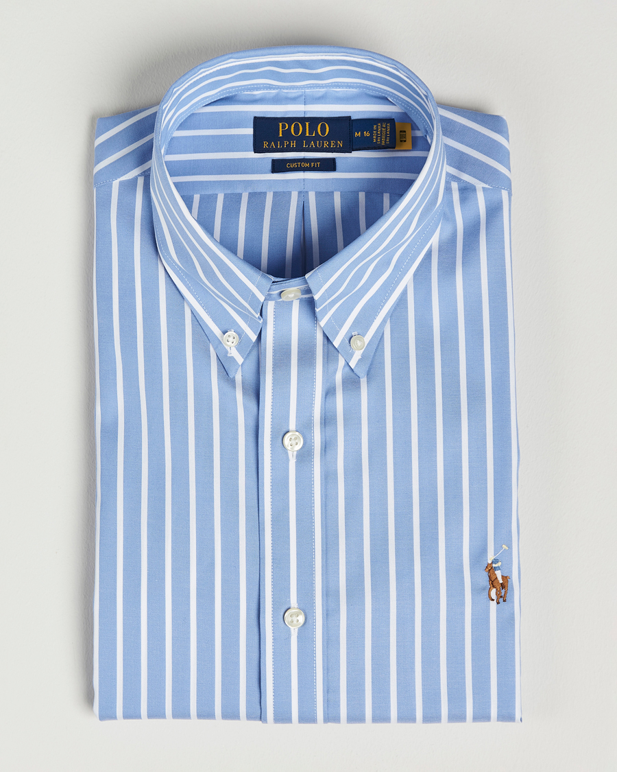 Herr | Skjortor | Polo Ralph Lauren | Custom Fit Striped Dress Shirt Blue/White