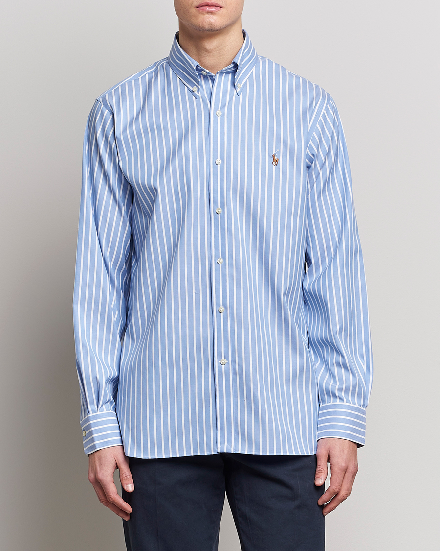 Herr |  | Polo Ralph Lauren | Custom Fit Striped Dress Shirt Blue/White