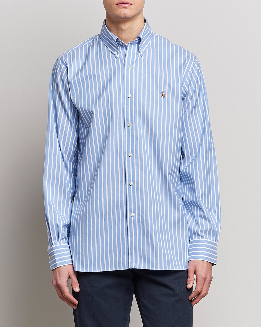 Herr | Skjortor | Polo Ralph Lauren | Custom Fit Striped Dress Shirt Blue/White