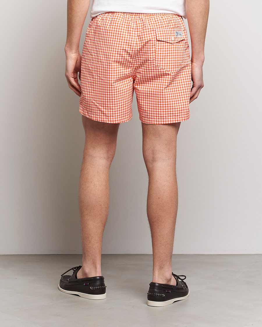 Herr | Badbyxor | Polo Ralph Lauren | Traveler Gingham Swimshorts Sailing Orange