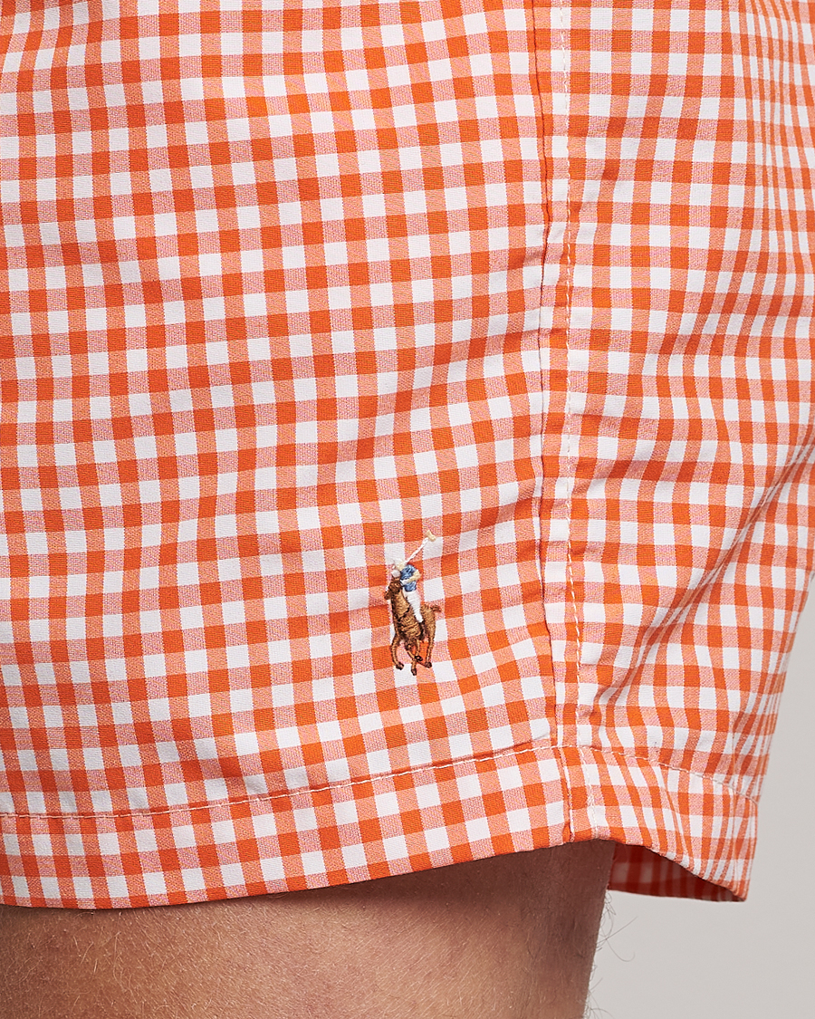 Herr | Badbyxor | Polo Ralph Lauren | Traveler Gingham Swimshorts Sailing Orange