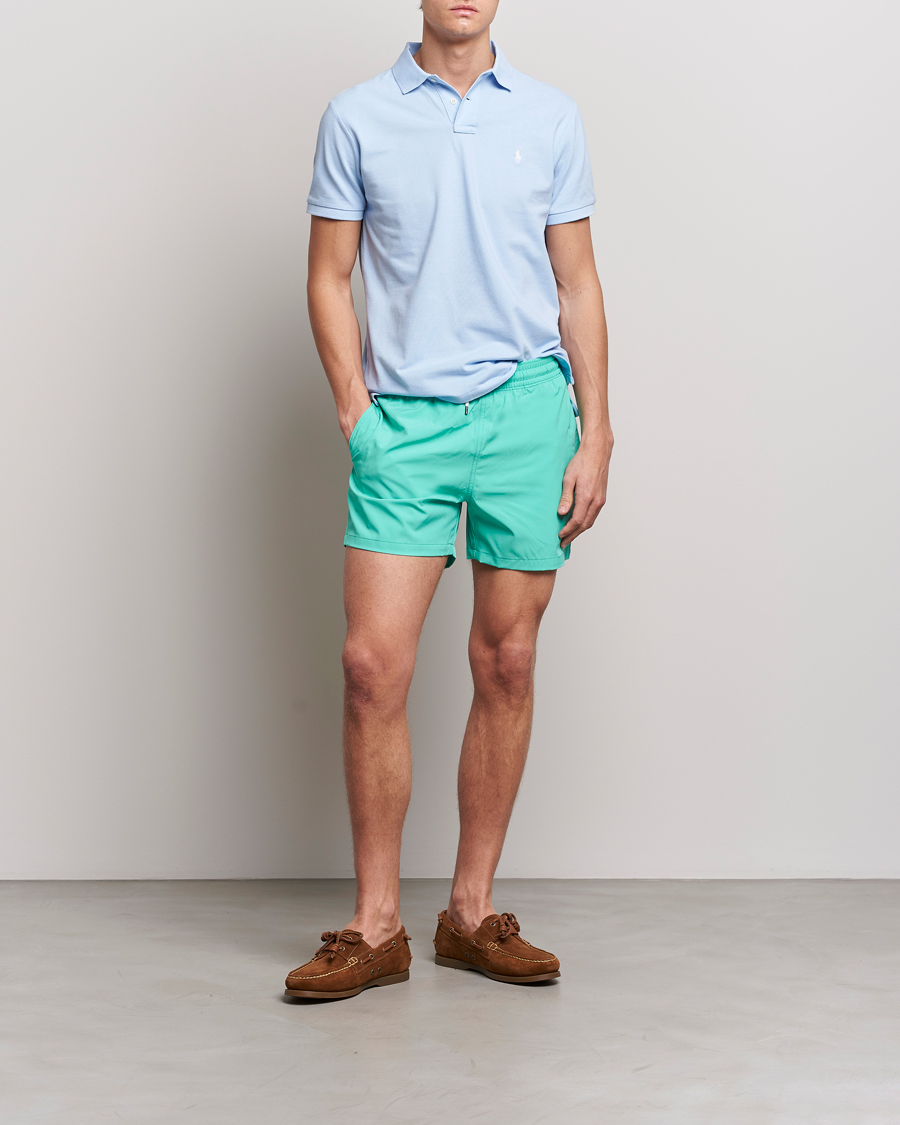 Herr | Badbyxor | Polo Ralph Lauren | Recycled Slim Traveler Swimshorts Sunset Green