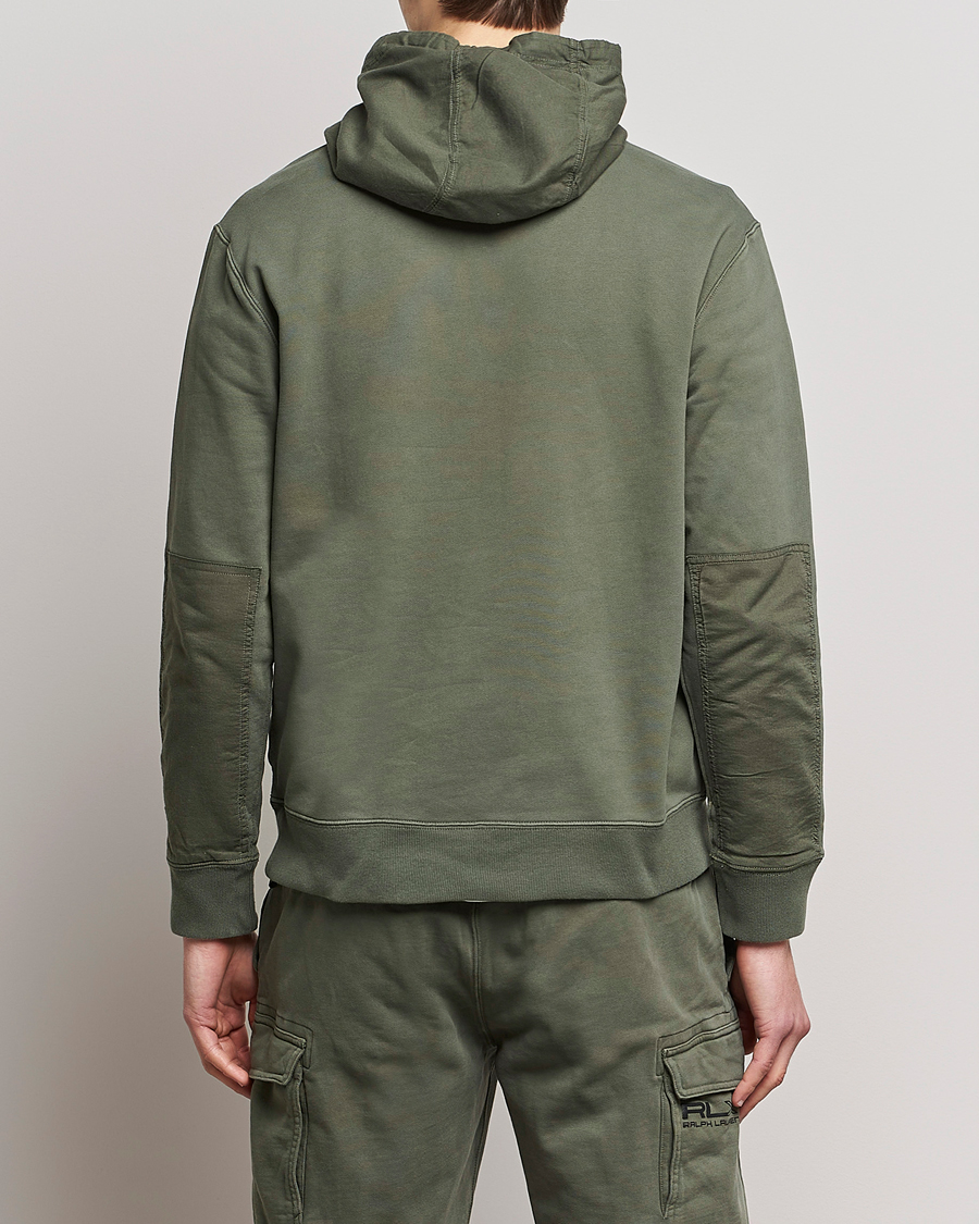 Herr | Tröjor | RLX Ralph Lauren | Terry Back Fleece Half Zip Hoodie Fossil Green