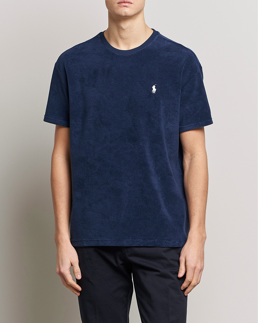 Herr | Only Polo | Polo Ralph Lauren | Cotton Terry Crew Neck T-shirt Newport Navy