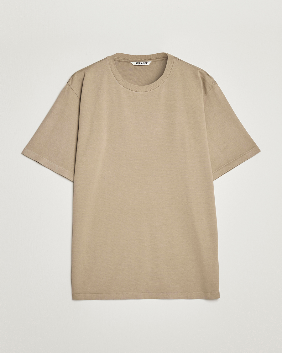 Herr | T-Shirts | Auralee | Luster Plaiting T-Shirt Khaki Grey