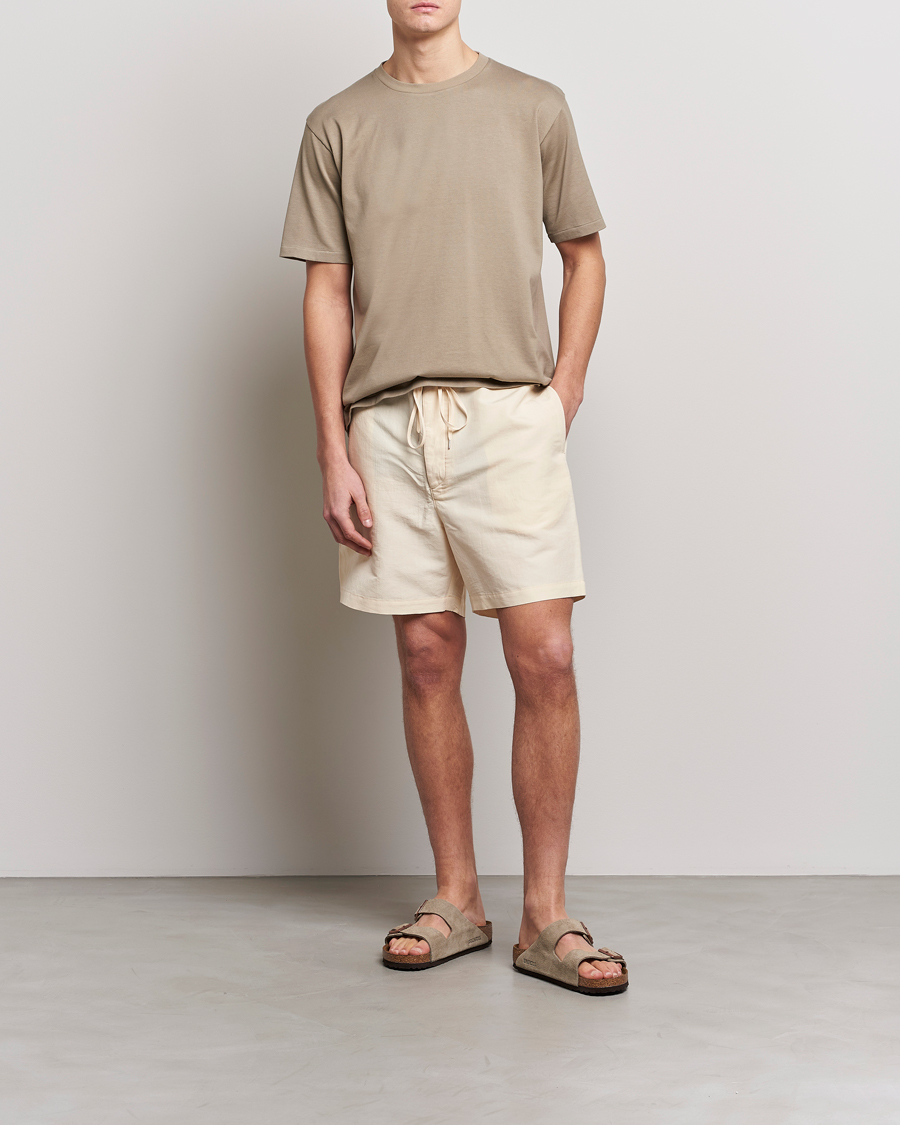 Herr | T-Shirts | Auralee | Luster Plaiting T-Shirt Khaki Grey