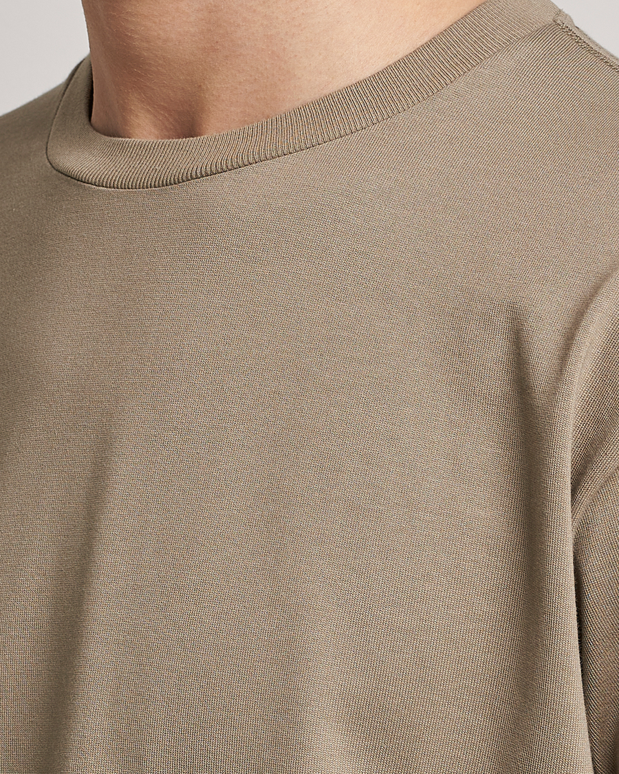 Herr | T-Shirts | Auralee | Luster Plaiting T-Shirt Khaki Grey