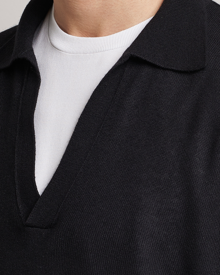 Herr | Tröjor | Auralee | Cashmere/Silk Skipper Polo Black