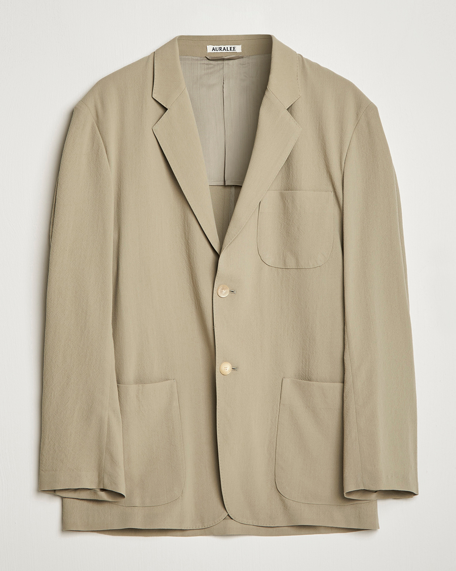 Herr | Kavajer | Auralee | Viyella Wool Blazer Light Khaki