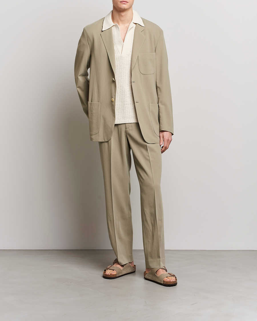 Herr | Kavajer | Auralee | Viyella Wool Blazer Light Khaki
