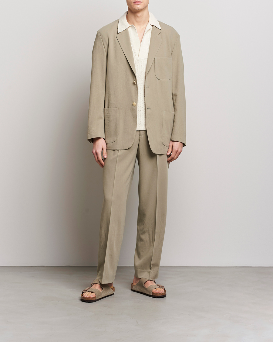 Herr | Byxor | Auralee | Viyella Wool Slacks Light Khaki