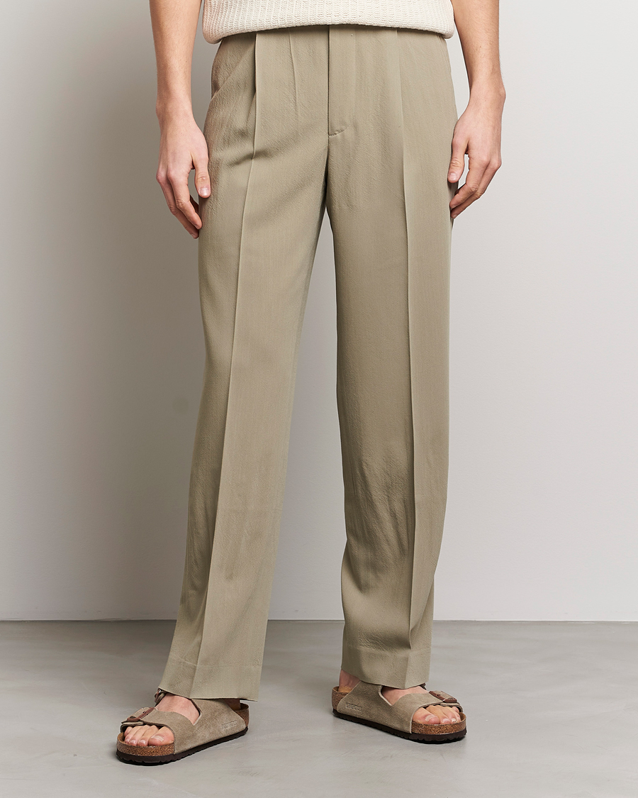 Herr | Byxor | Auralee | Viyella Wool Slacks Light Khaki