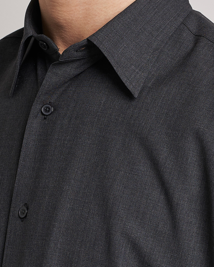 Herr | Skjortor | Auralee | Tropical Wool Shirt Charcoal