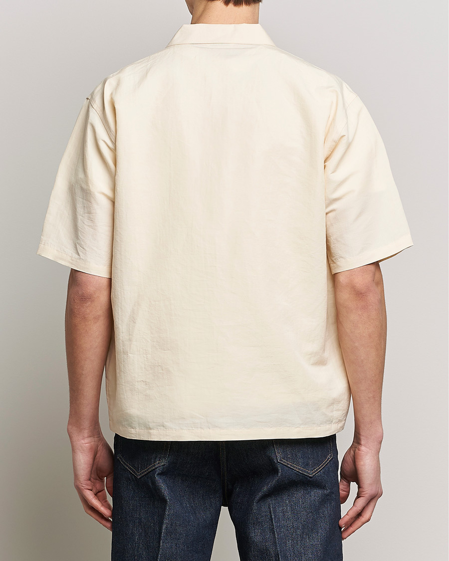 Herr | Skjortor | Auralee | Finx Linen Half Sleeved Shirt Ecru