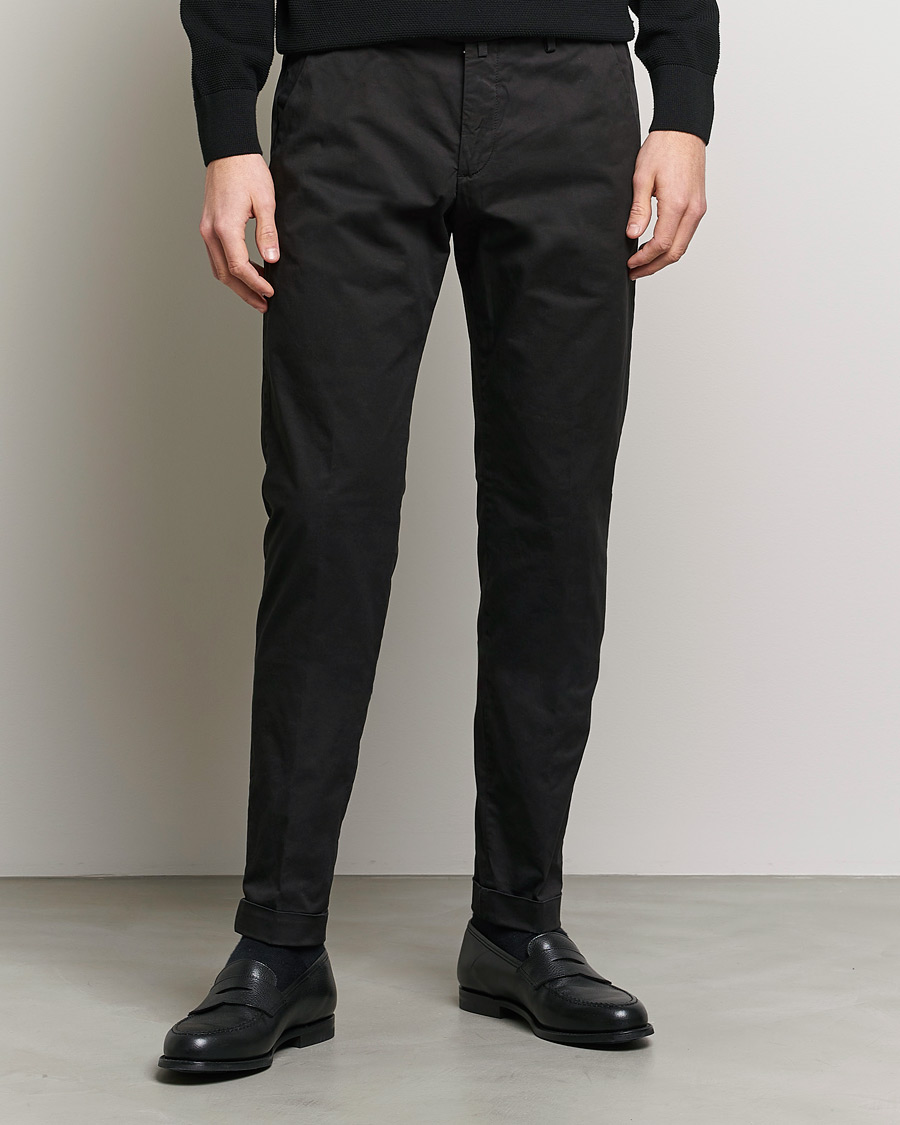 Herr | Chinos | Briglia 1949 | Slim Fit Cotton Chinos Black