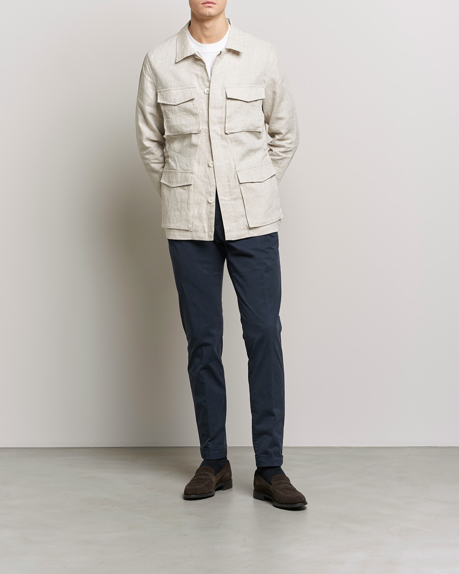 Herr | Byxor | Briglia 1949 | Slim Fit Cotton Chinos Navy
