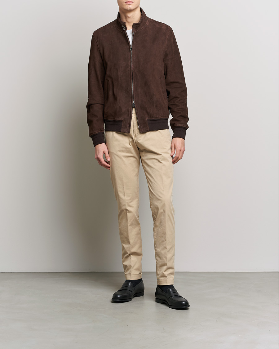 Herr | Byxor | Briglia 1949 | Slim Fit Cotton Chinos Beige