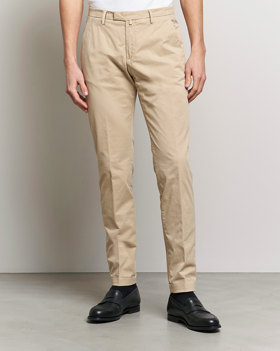 Herr | Byxor | Briglia 1949 | Slim Fit Cotton Chinos Beige