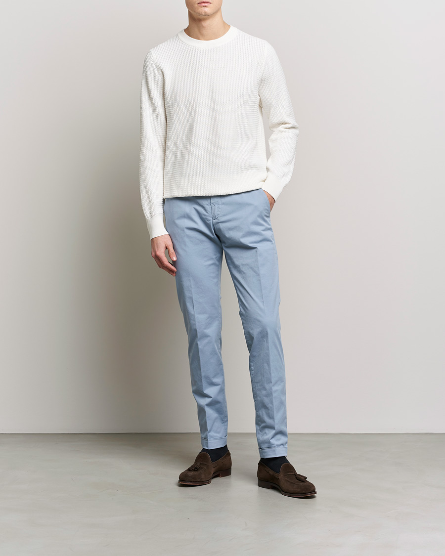 Herr | Byxor | Briglia 1949 | Slim Fit Cotton Chinos Light Blue