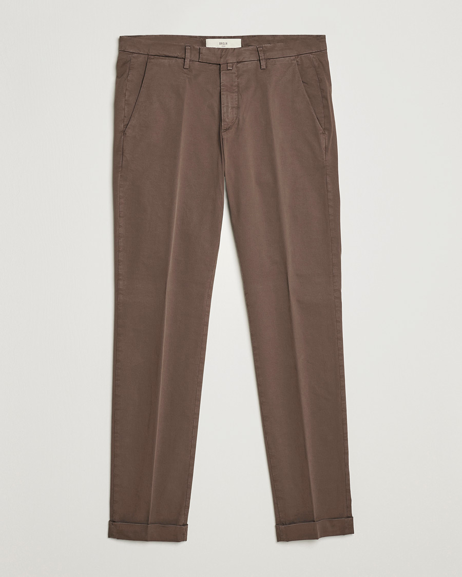 Herr | Byxor | Briglia 1949 | Slim Fit Cotton Chinos Brown