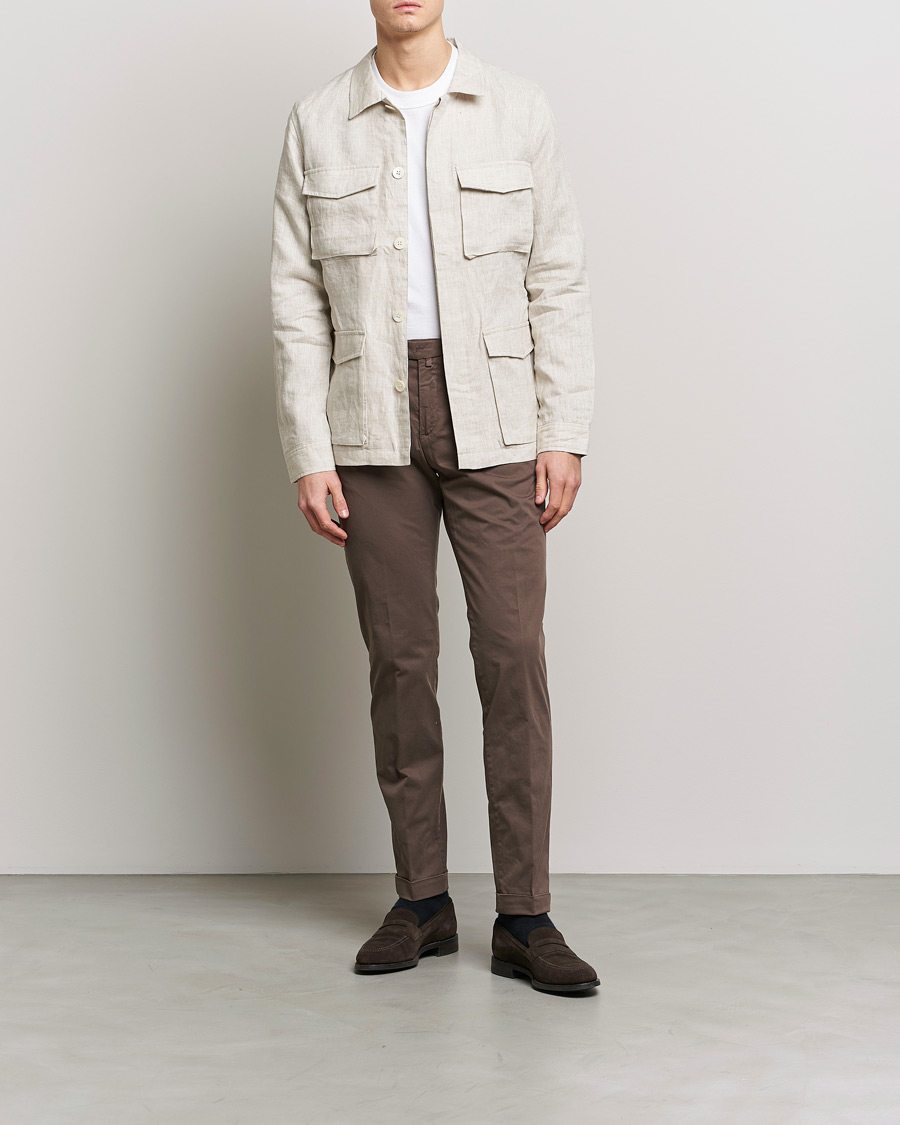 Herr | Byxor | Briglia 1949 | Slim Fit Cotton Chinos Brown