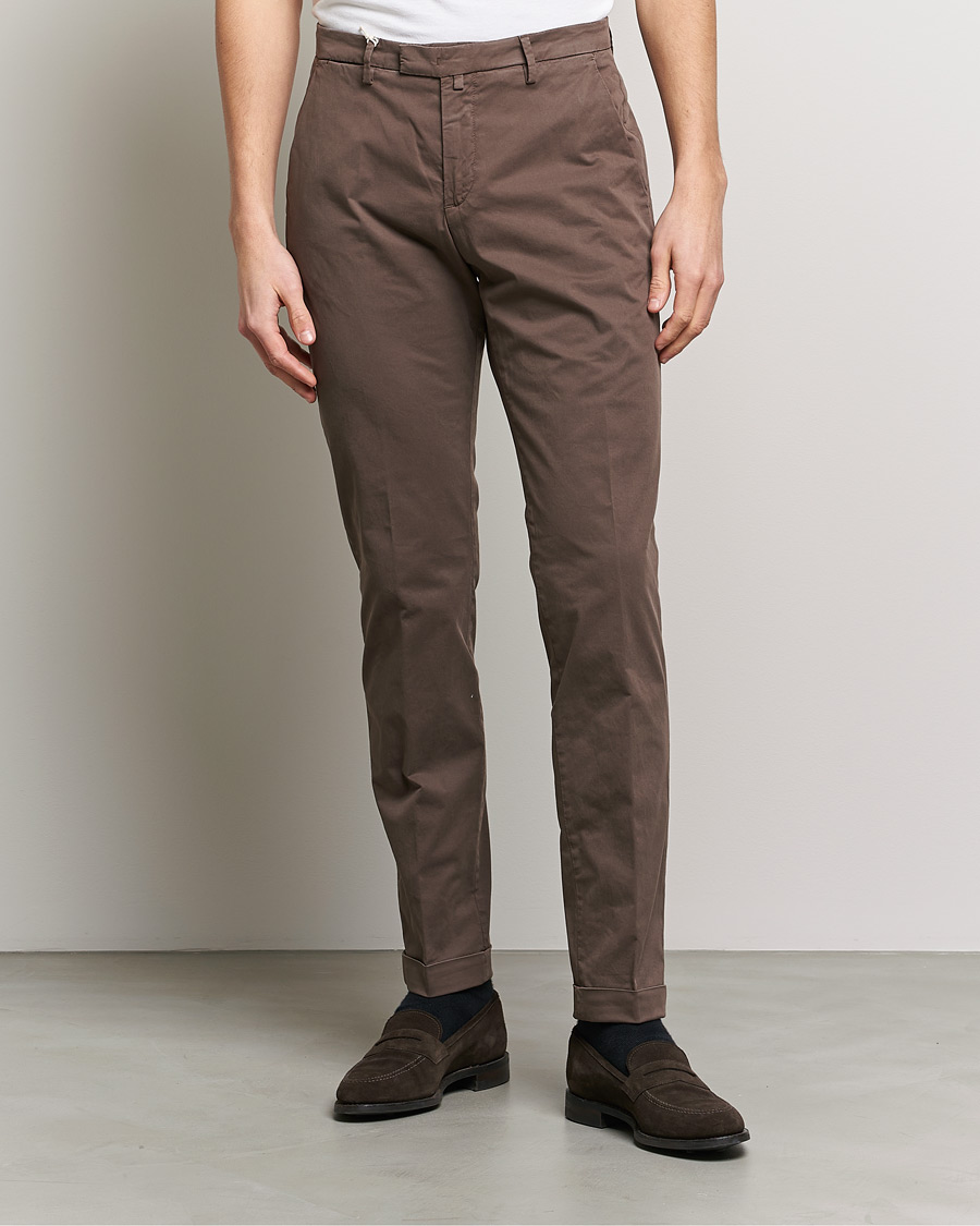 Herr | Byxor | Briglia 1949 | Slim Fit Cotton Chinos Brown