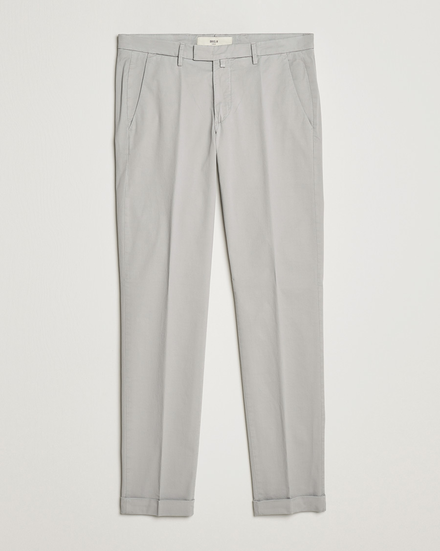 Herr | Byxor | Briglia 1949 | Slim Fit Cotton Chinos Grey