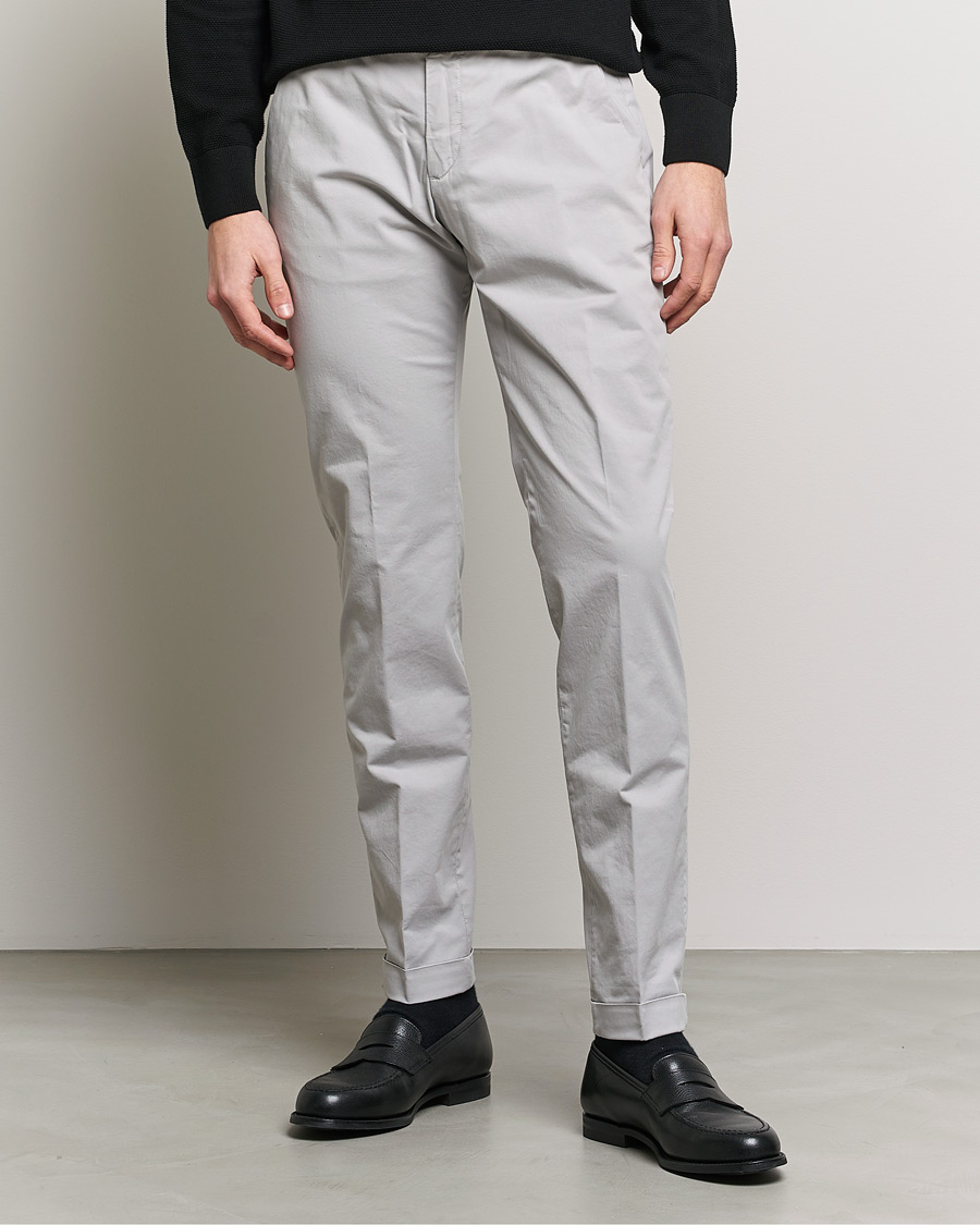 Herr | Byxor | Briglia 1949 | Slim Fit Cotton Chinos Grey