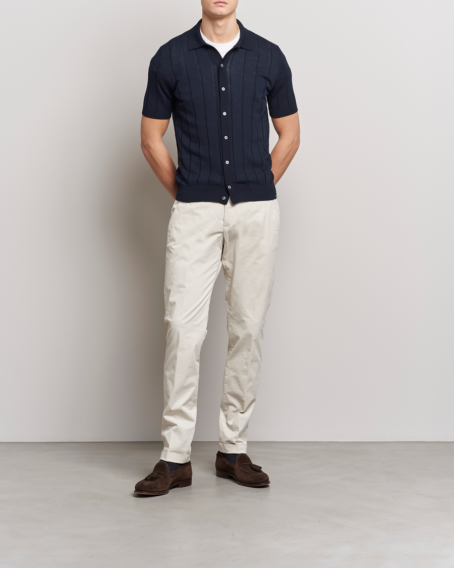 Herr | Byxor | Briglia 1949 | Slim Fit Cotton Chinos Cream
