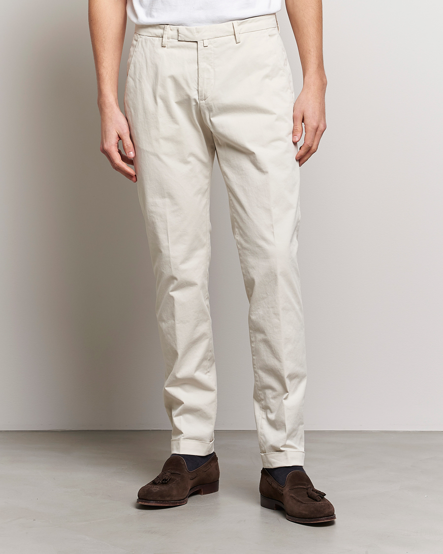 Herr | Byxor | Briglia 1949 | Slim Fit Cotton Chinos Cream