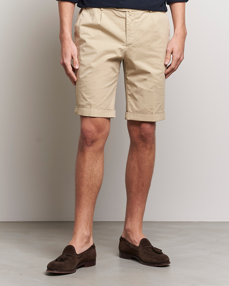 Herr | Shorts | Briglia 1949 | Pleated Cotton Shorts Beige