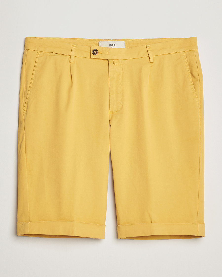 Herr | Shorts | Briglia 1949 | Pleated Cotton Shorts Yellow