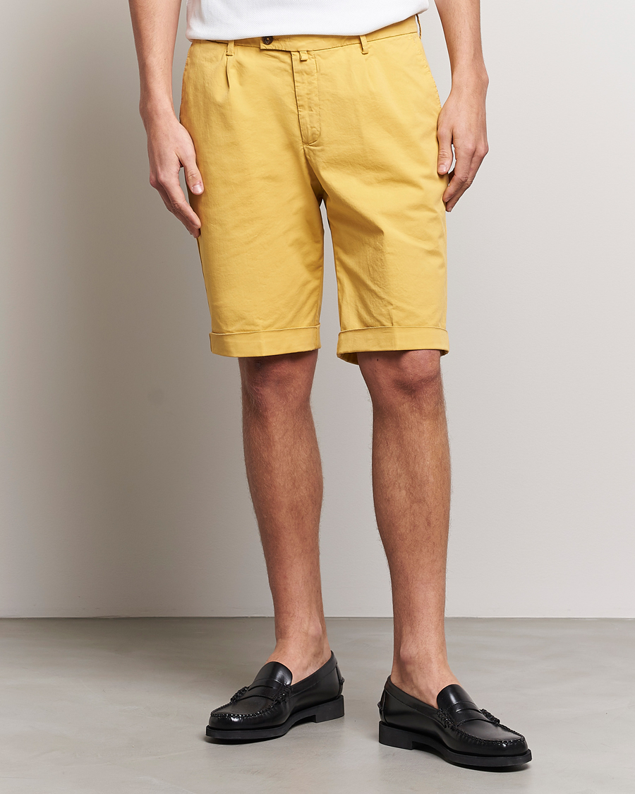 Herr | Shorts | Briglia 1949 | Pleated Cotton Shorts Yellow