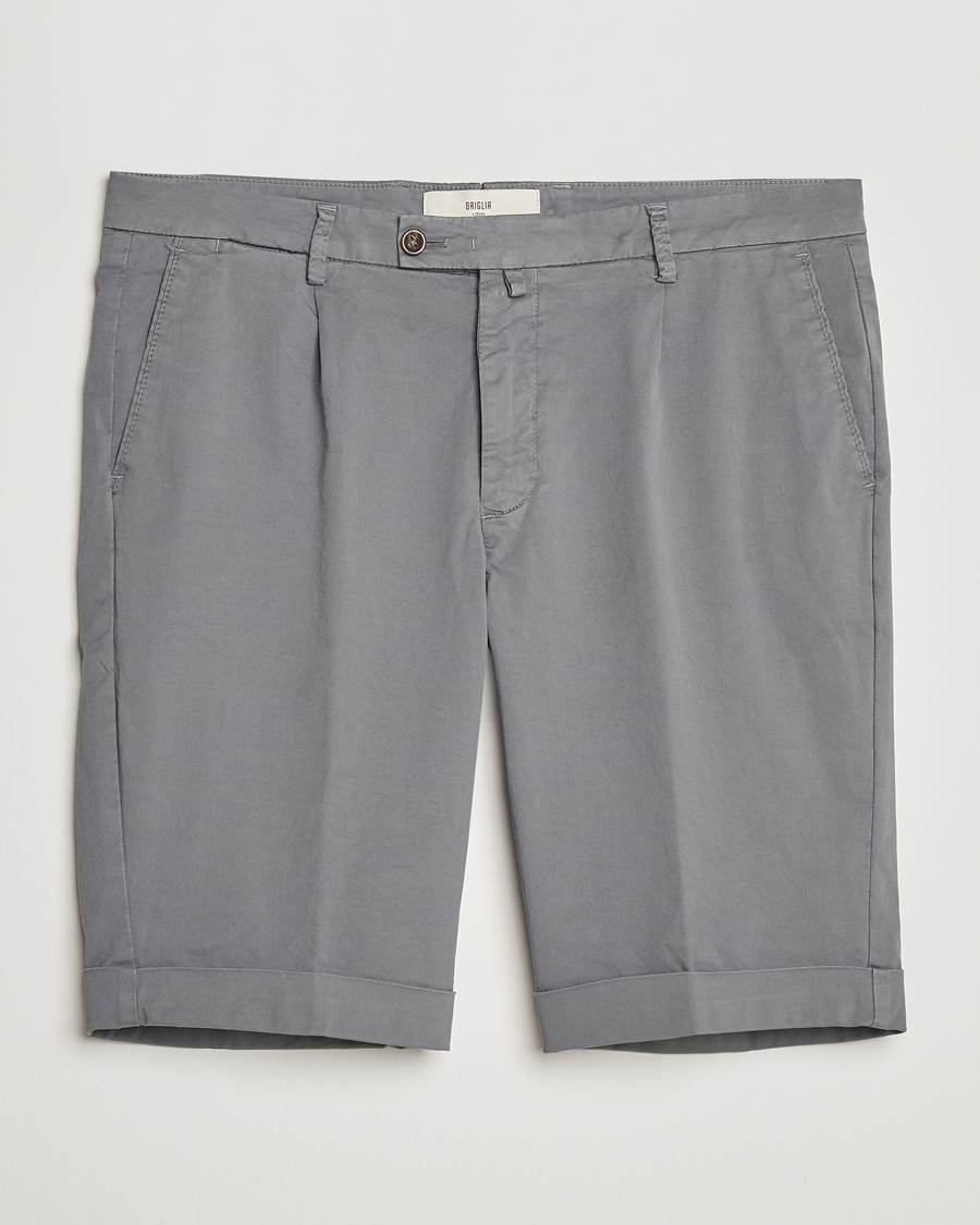 Herr | Shorts | Briglia 1949 | Pleated Cotton Shorts Grey
