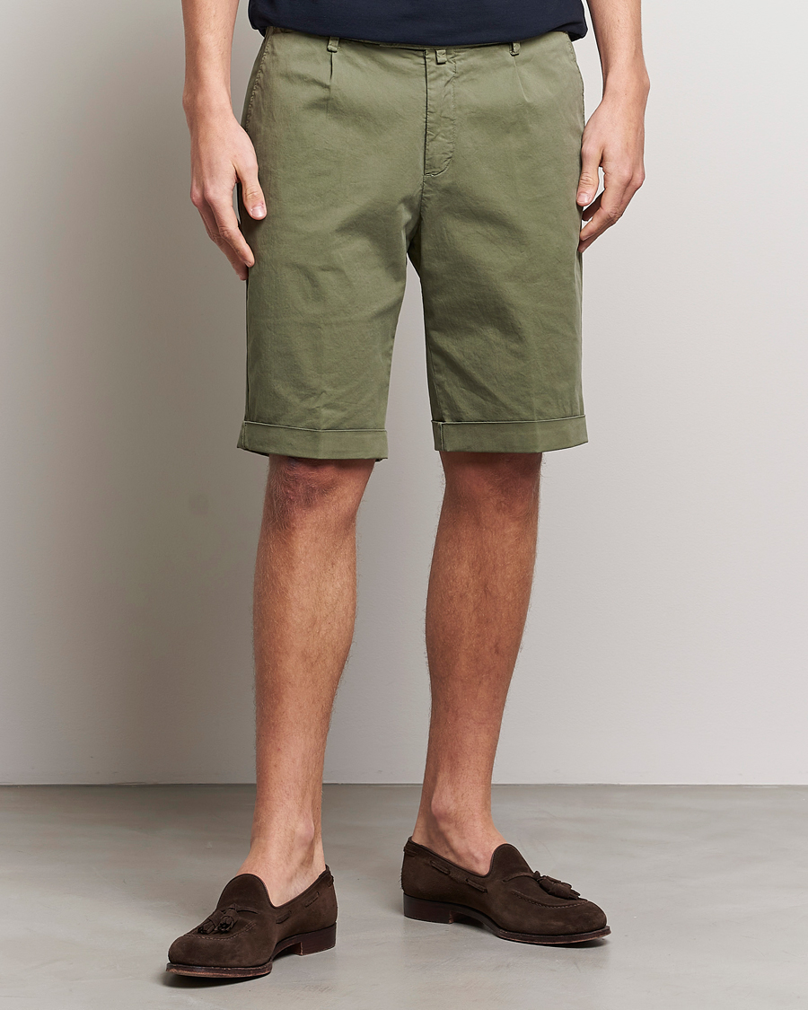 Herr | Shorts | Briglia 1949 | Pleated Cotton Shorts Olive
