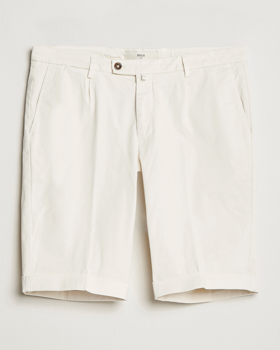 Herr | Shorts | Briglia 1949 | Pleated Cotton Shorts Cream