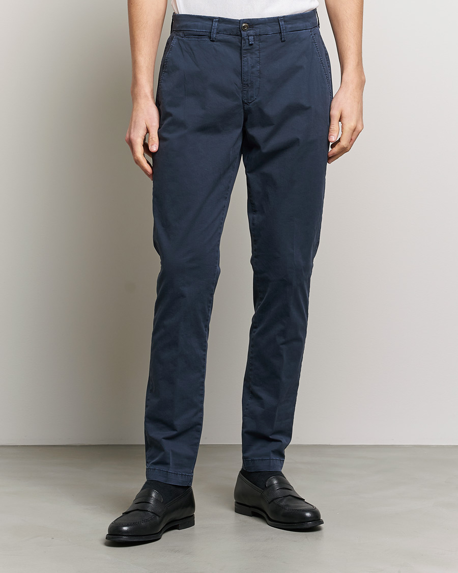 Herr | Byxor | Briglia 1949 | Tapered Fit Cotton Twill Stretch Chinos Navy