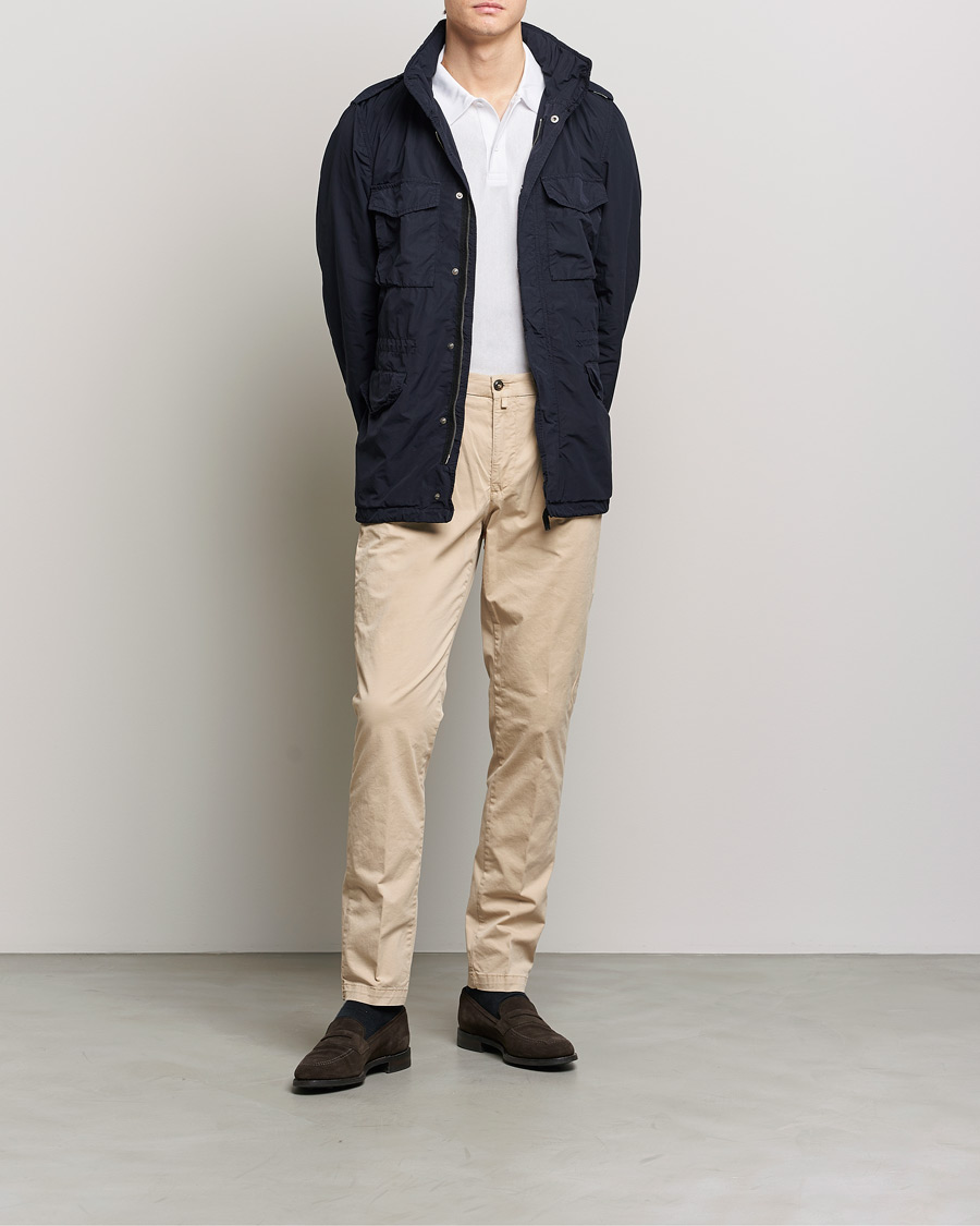 Herr | Byxor | Briglia 1949 | Tapered Fit Cotton Twill Stretch Chinos Beige