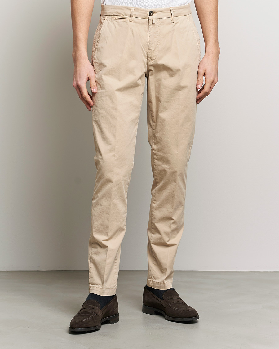 Herr | Chinos | Briglia 1949 | Tapered Fit Cotton Twill Stretch Chinos Beige