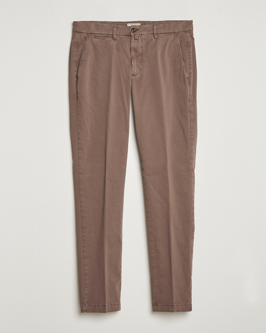 Herr | Byxor | Briglia 1949 | Tapered Fit Cotton Twill Stretch Chinos Brown