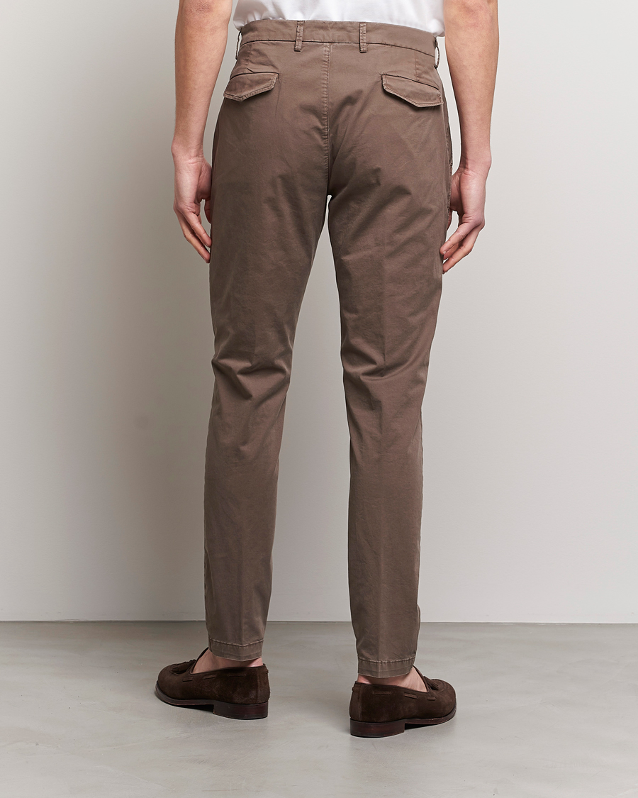 Herr | Byxor | Briglia 1949 | Tapered Fit Cotton Twill Stretch Chinos Brown