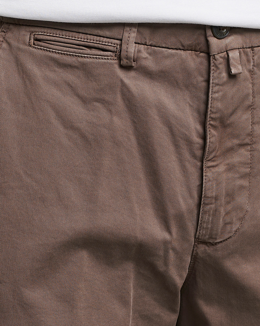 Herr | Byxor | Briglia 1949 | Tapered Fit Cotton Twill Stretch Chinos Brown