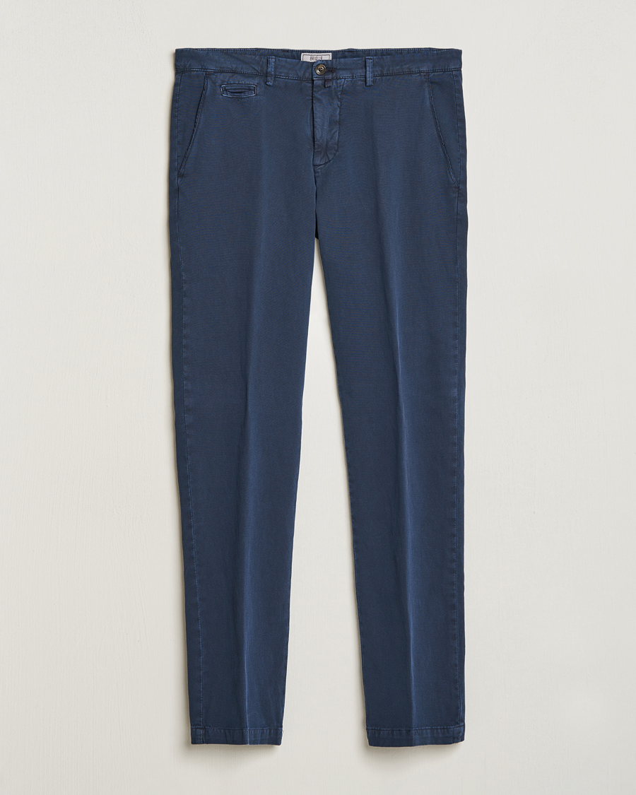 Herr | Briglia 1949 | Briglia 1949 | Slim Fit Diagonal Cotton Stretch Trousers Navy