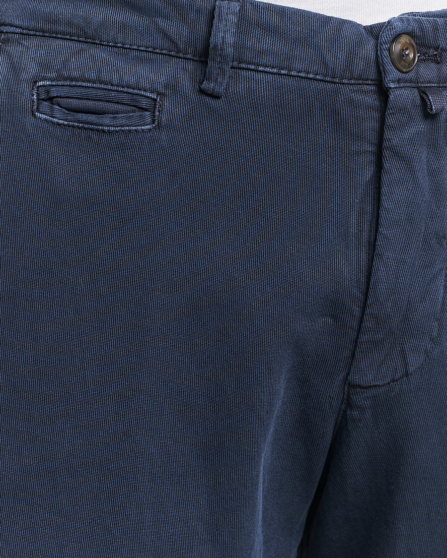 Herr | Byxor | Briglia 1949 | Slim Fit Diagonal Cotton Stretch Trousers Navy