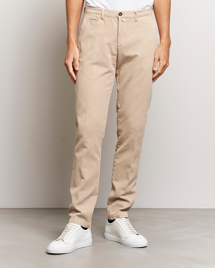 Herr |  | Briglia 1949 | Slim Fit Diagonal Cotton Stretch Trousers Beige
