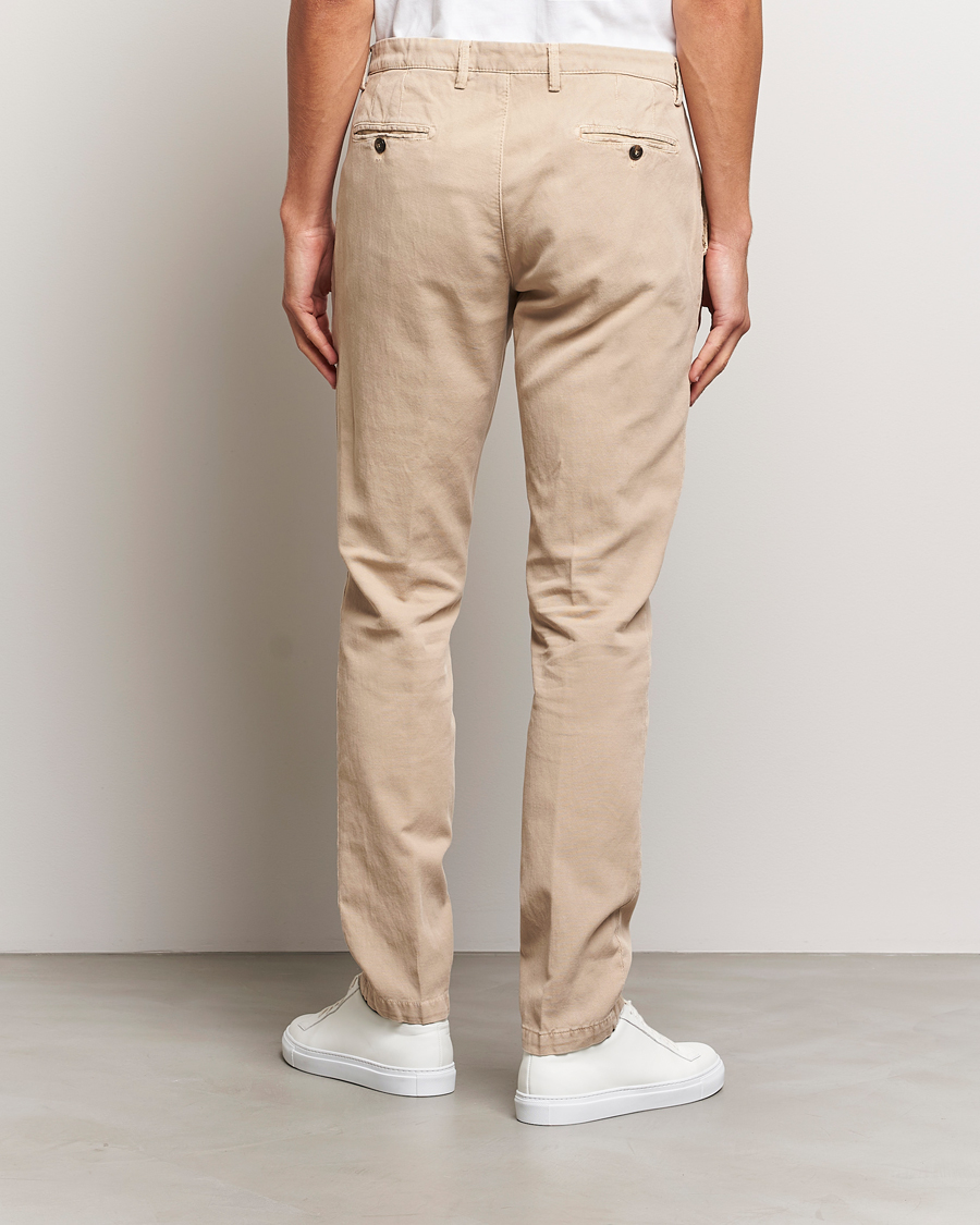 Herr | Byxor | Briglia 1949 | Slim Fit Diagonal Cotton Stretch Trousers Beige