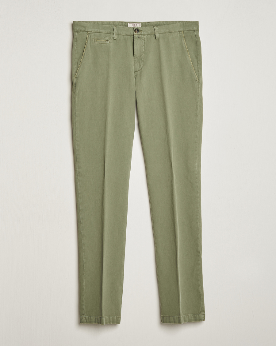 Herr | Briglia 1949 | Briglia 1949 | Slim Fit Diagonal Cotton Stretch Trousers Olive
