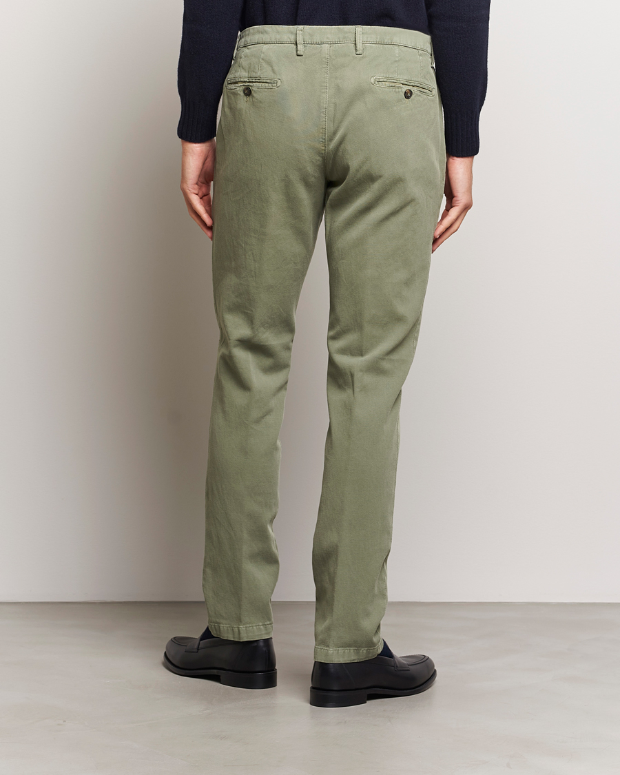 Herr | Byxor | Briglia 1949 | Slim Fit Diagonal Cotton Stretch Trousers Olive