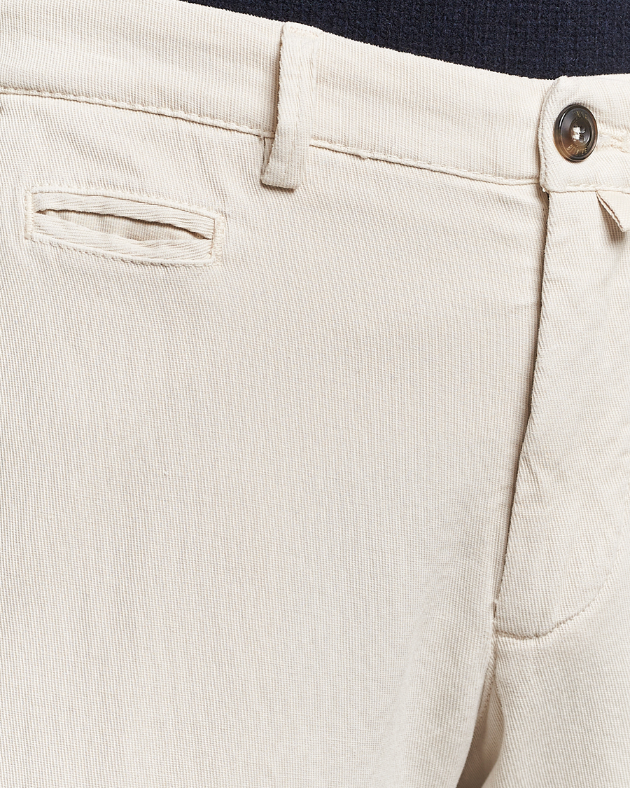 Herr | Byxor | Briglia 1949 | Slim Fit Diagonal Cotton Stretch Trousers Cream