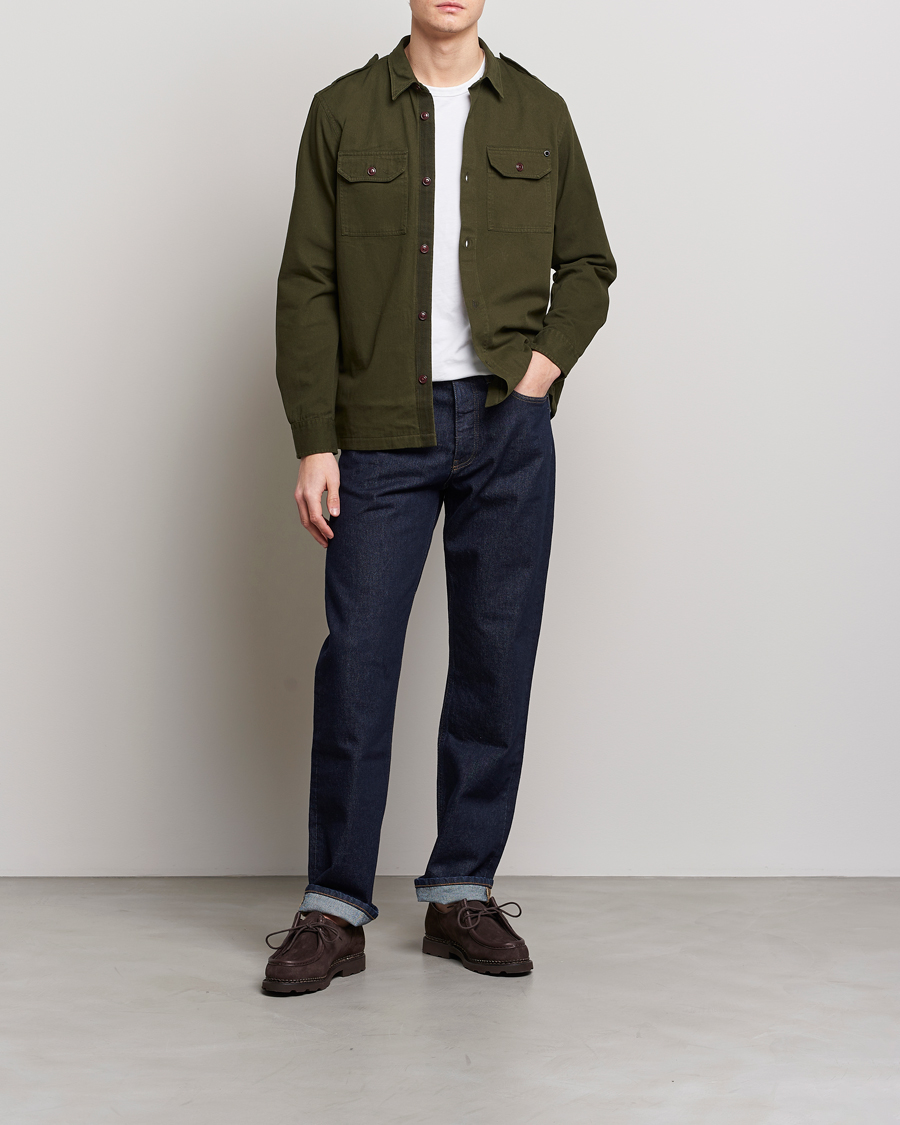 Herr | Skjortor | Barbour International | Abbe Cotton Overshirt Forrest Green